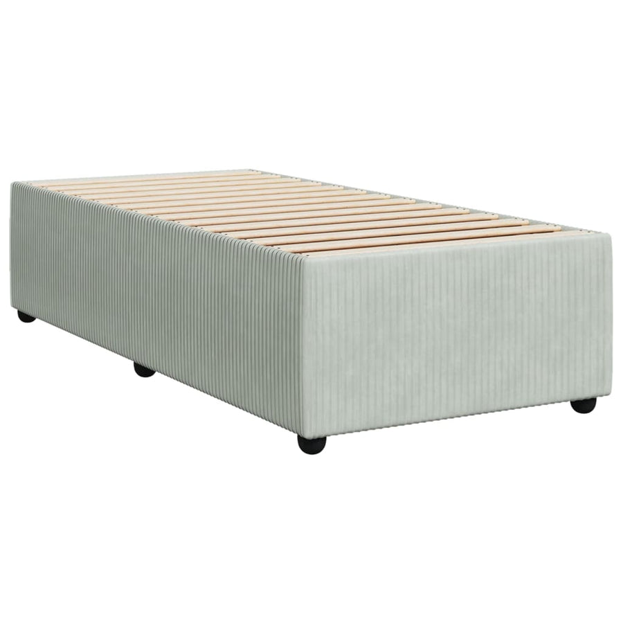 Boxspring met matras fluweel lichtgrijs 80x200 cm