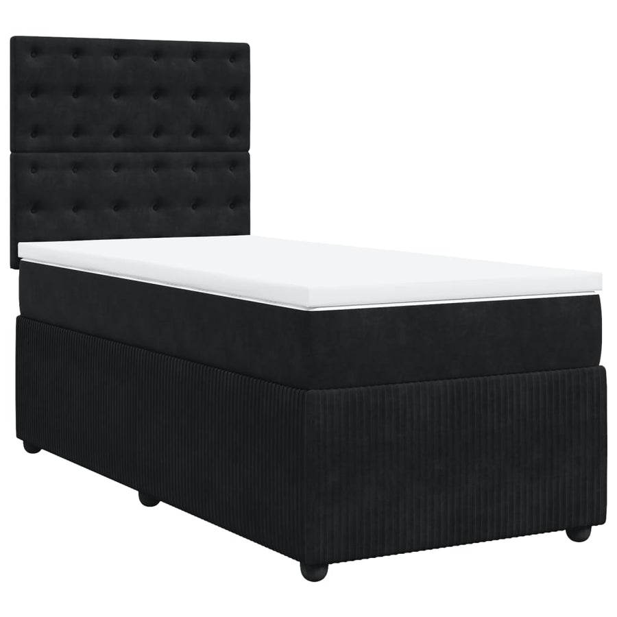 Boxspring met matras fluweel zwart 80x200 cm