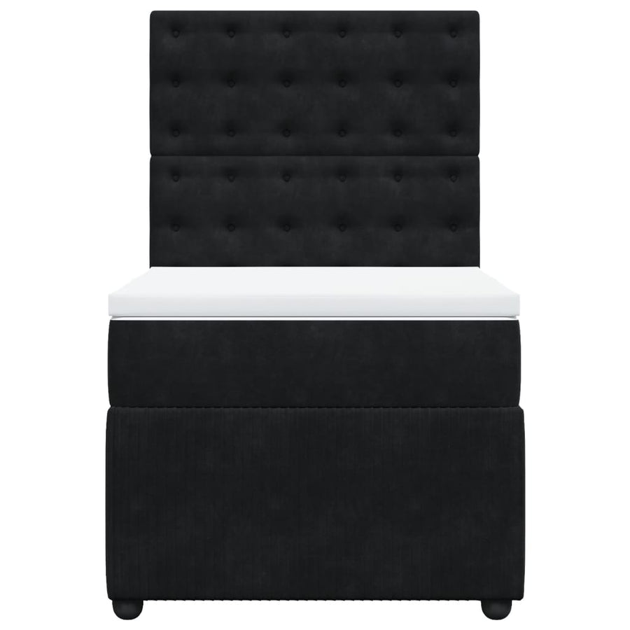 Boxspring met matras fluweel zwart 80x200 cm