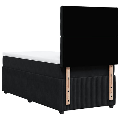 Boxspring met matras fluweel zwart 80x200 cm
