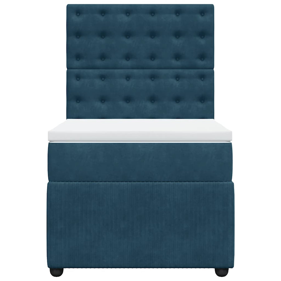 Boxspring met matras fluweel donkerblauw 80x200 cm