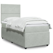 Boxspring 90x190 cm lichtgrijs met matras