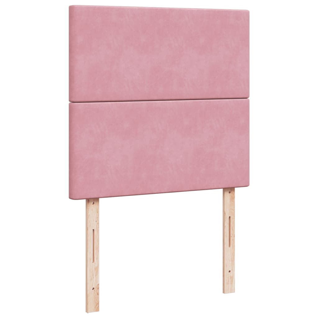 Boxspring met matras fluweel roze 90x190 cm