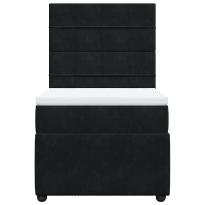 Boxspring met matras fluweel zwart 90x190 cm