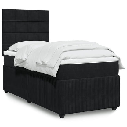 Boxspring met matras fluweel zwart 90x190 cm