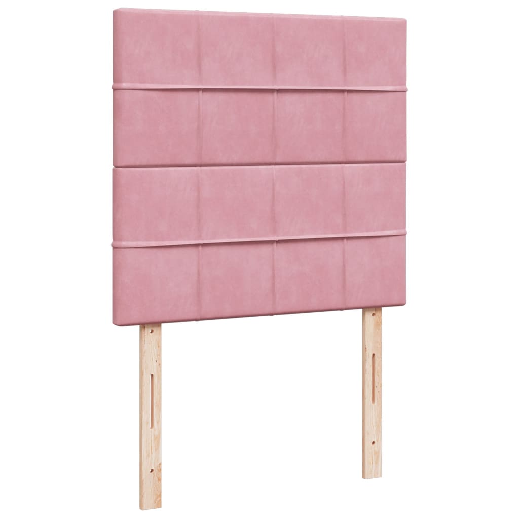 Boxspring met matras fluweel roze 90x190 cm
