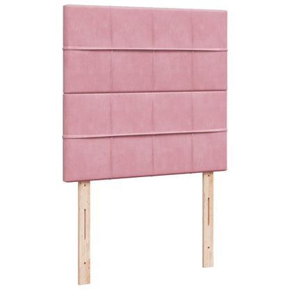 Boxspring met matras fluweel roze 90x190 cm