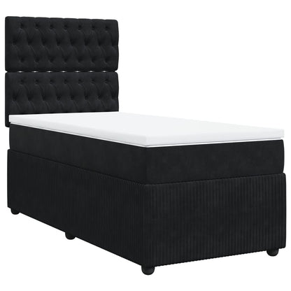 Boxspring met matras fluweel zwart 90x190 cm