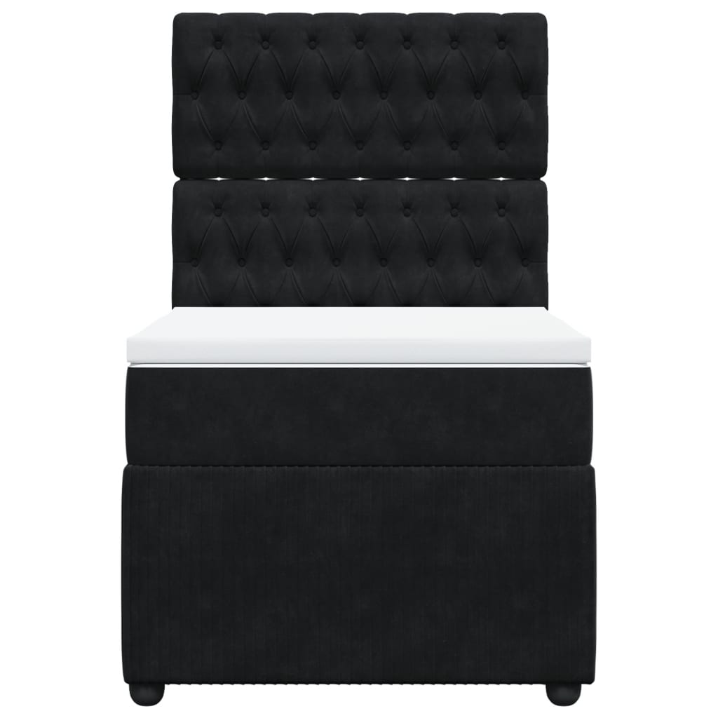 Boxspring met matras fluweel zwart 90x190 cm