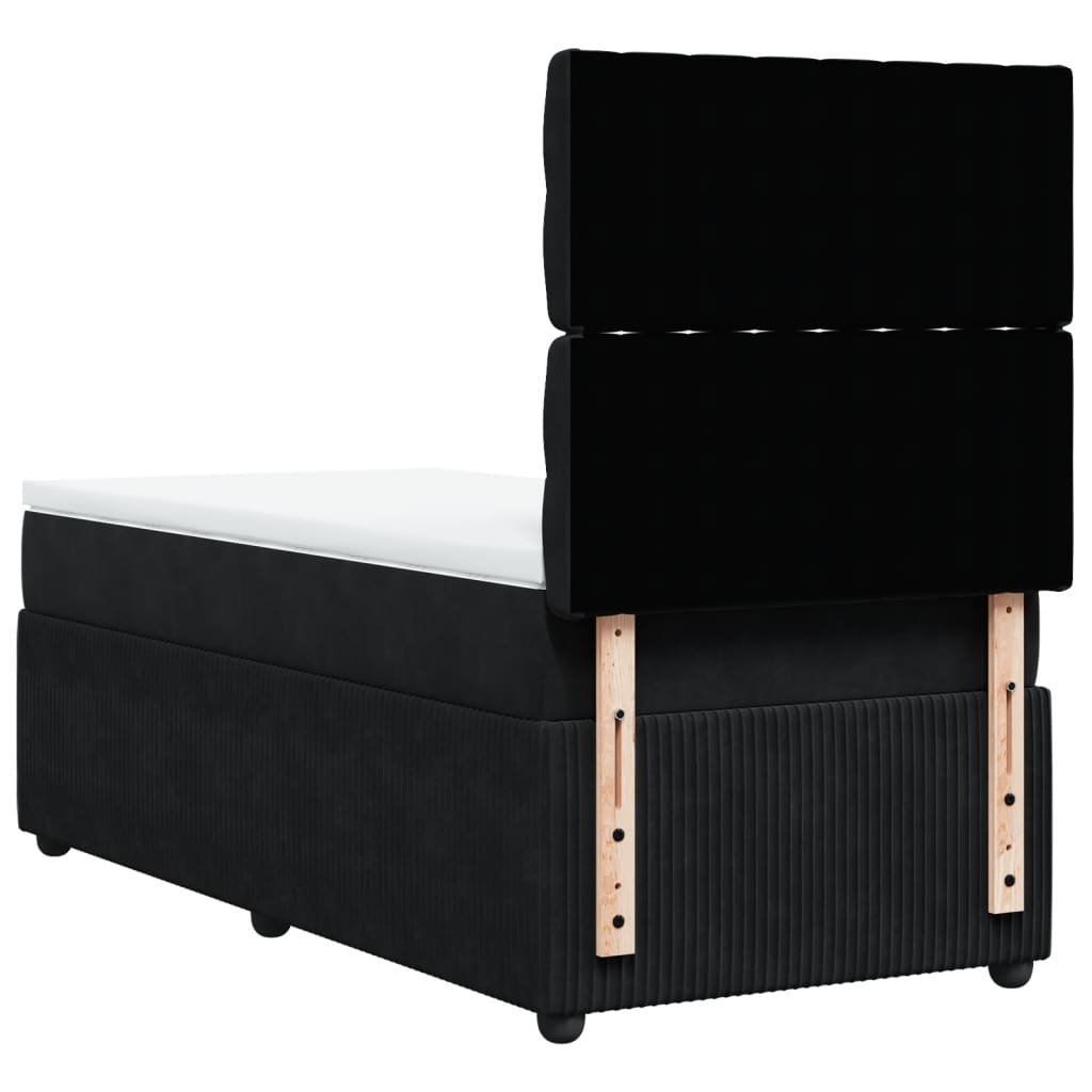 Boxspring met matras fluweel zwart 90x190 cm