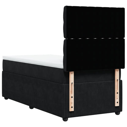 Boxspring met matras fluweel zwart 90x190 cm