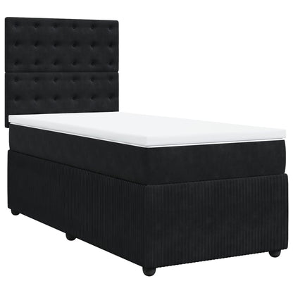 Boxspring met matras fluweel zwart 90x190 cm