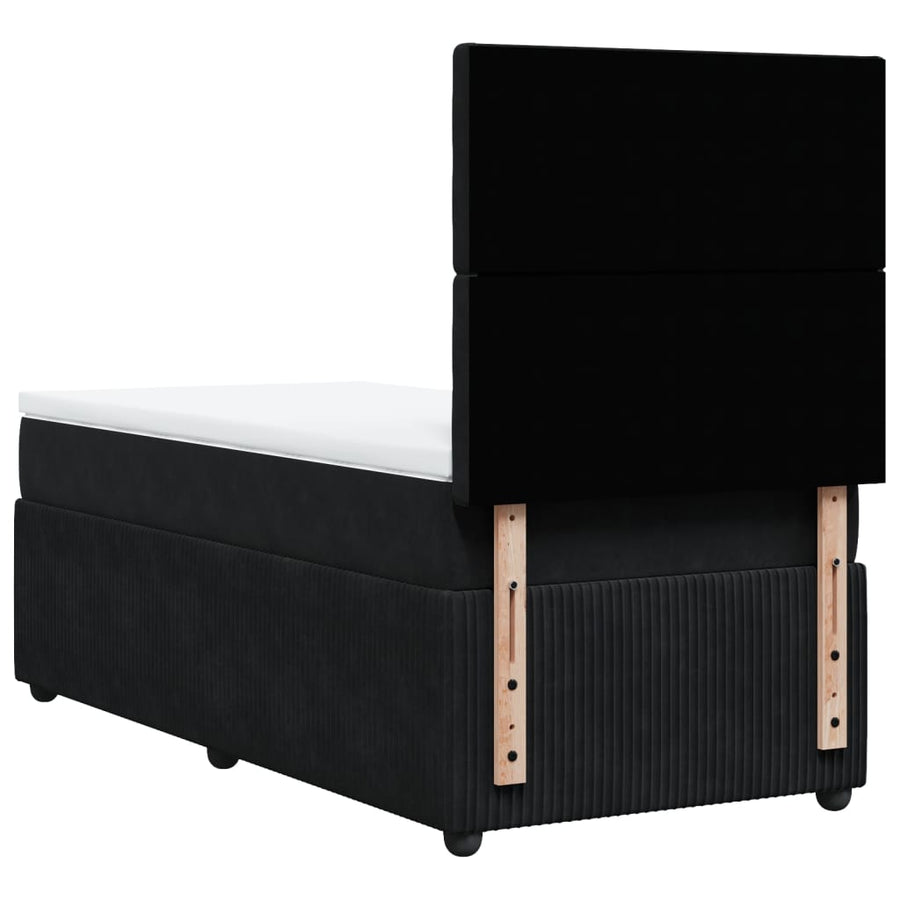 Boxspring met matras fluweel zwart 90x190 cm