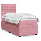 Boxspring 90x190 cm fluweel roze met matras
