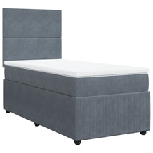 Boxspring met matras fluweel donkergrijs 90x200 cm
