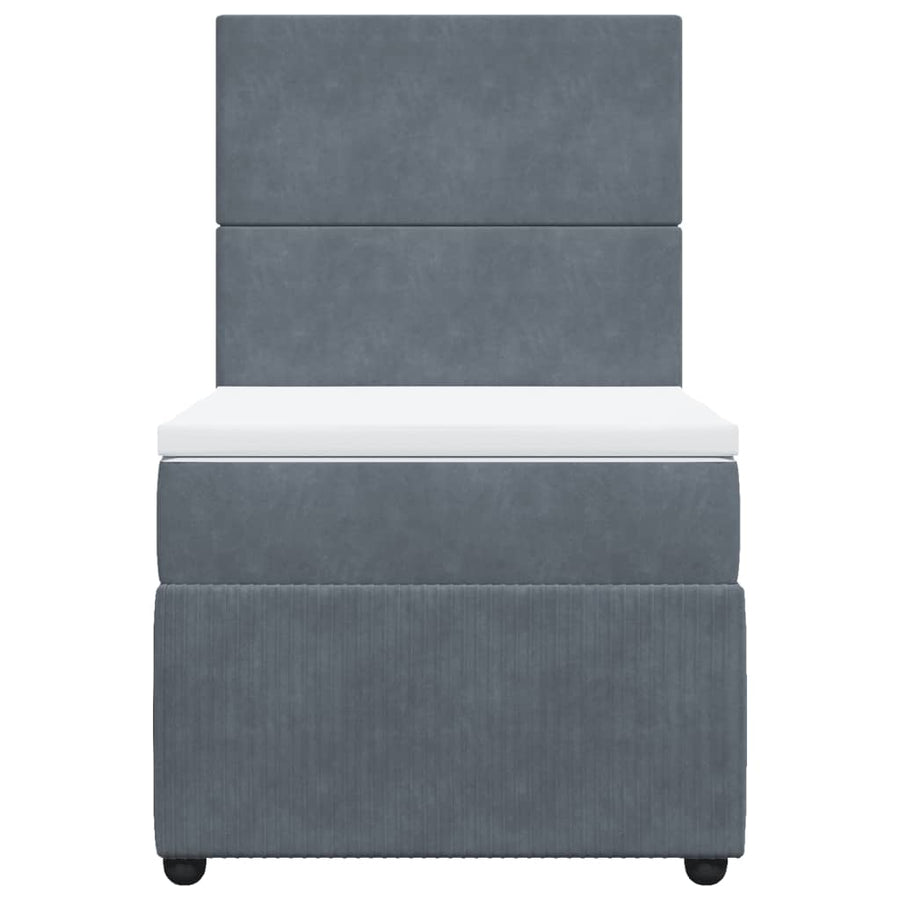 Boxspring met matras fluweel donkergrijs 90x200 cm