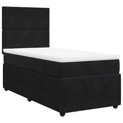 Boxspring met matras fluweel zwart 90x200 cm