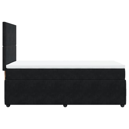 Boxspring met matras fluweel zwart 90x200 cm