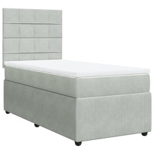 Boxspring met matras fluweel lichtgrijs 90x200 cm