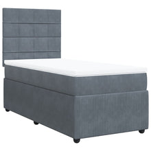 Boxspring met matras fluweel donkergrijs 90x200 cm