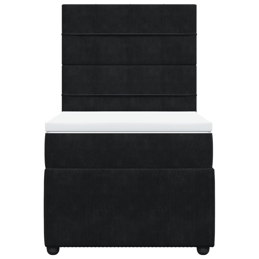 Boxspring met matras fluweel zwart 90x200 cm