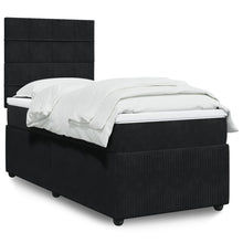 Boxspring met matras fluweel zwart 90x200 cm