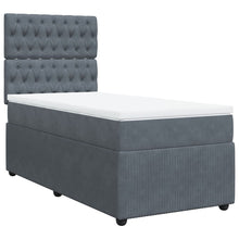 Boxspring met matras fluweel donkergrijs 90x200 cm