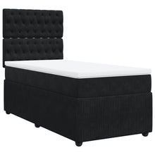 Boxspring met matras fluweel zwart 90x200 cm