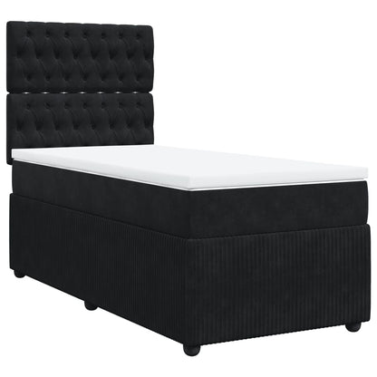 Boxspring met matras fluweel zwart 90x200 cm