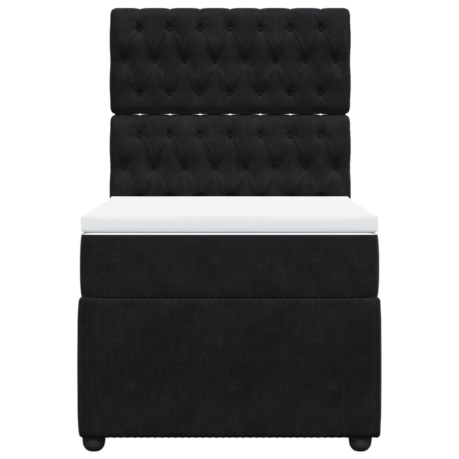 Boxspring met matras fluweel zwart 90x200 cm