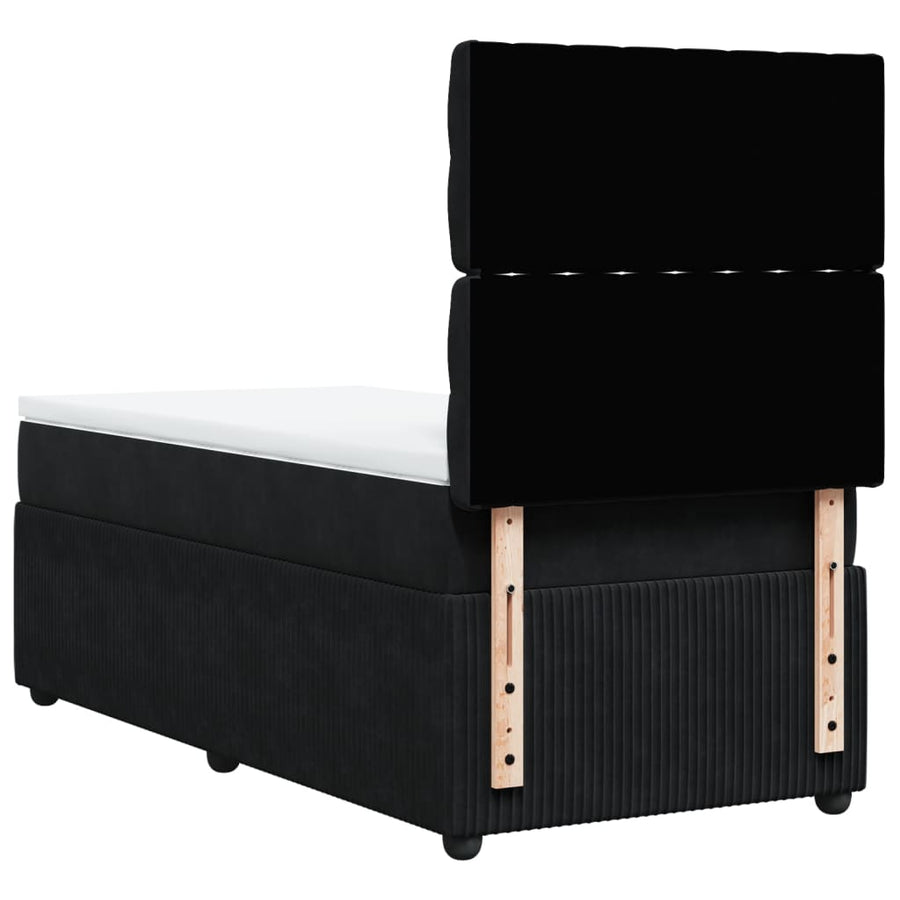 Boxspring met matras fluweel zwart 90x200 cm