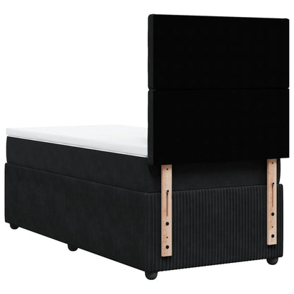 Boxspring met matras fluweel zwart 90x200 cm