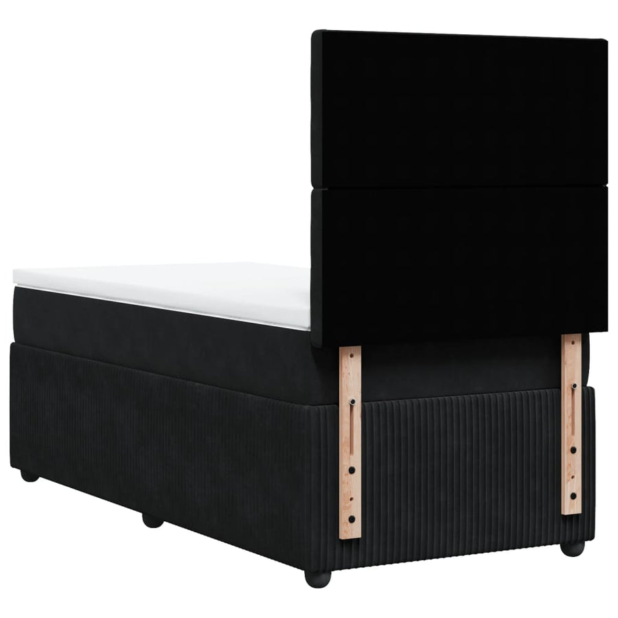 Boxspring met matras fluweel zwart 90x200 cm