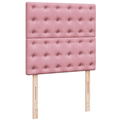 Boxspring met matras fluweel roze 90x200 cm