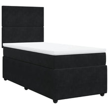 Boxspring met matras fluweel zwart 100x200 cm