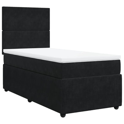 Boxspring met matras fluweel zwart 100x200 cm