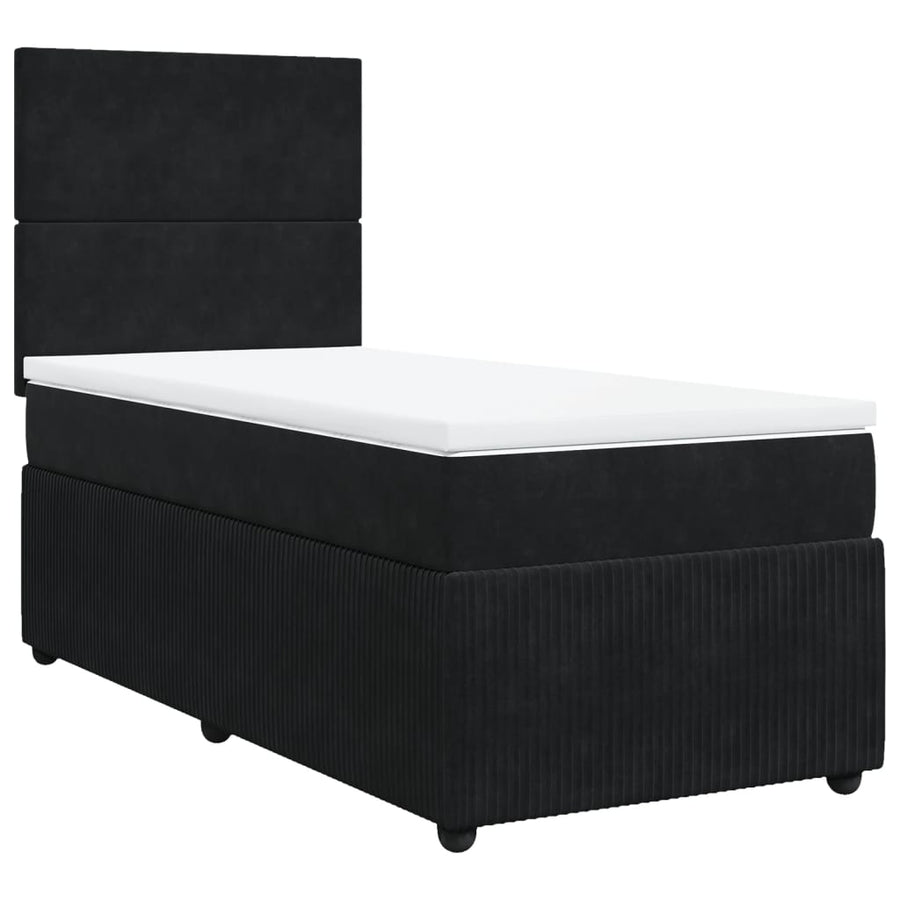 Boxspring met matras fluweel zwart 100x200 cm