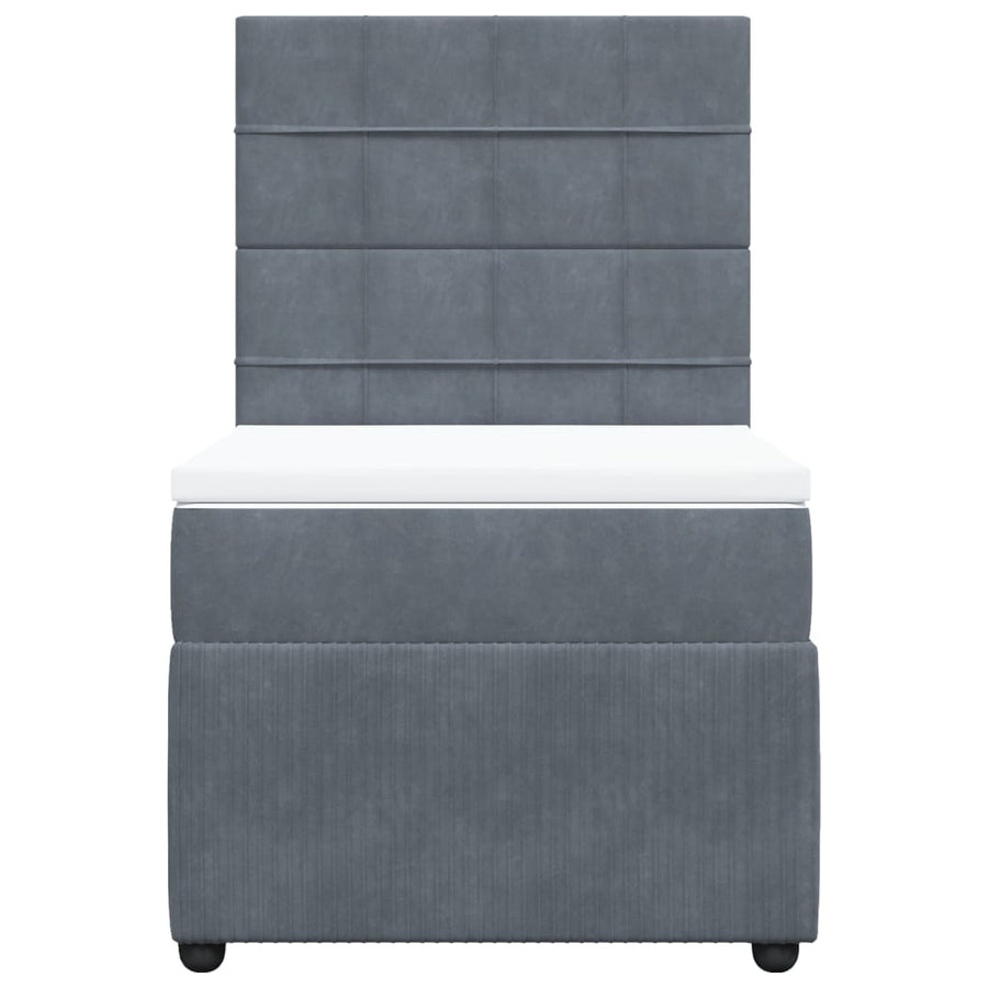 Boxspring met matras fluweel donkergrijs 100x200 cm