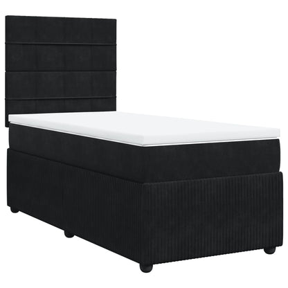 Boxspring met matras fluweel zwart 100x200 cm