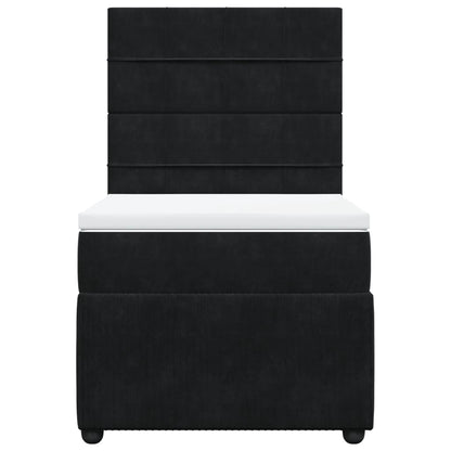 Boxspring met matras fluweel zwart 100x200 cm