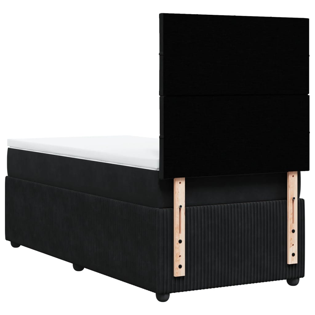Boxspring met matras fluweel zwart 100x200 cm