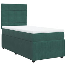 Boxspring met matras fluweel donkergroen 100x200 cm