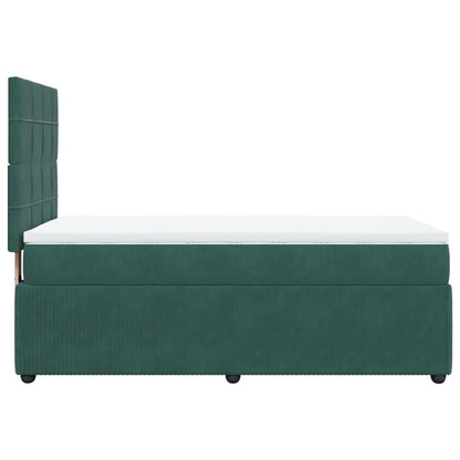 Boxspring met matras fluweel donkergroen 100x200 cm