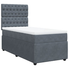Boxspring met matras fluweel donkergrijs 100x200 cm