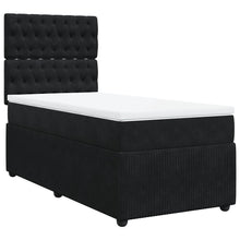 Boxspring met matras fluweel zwart 100x200 cm