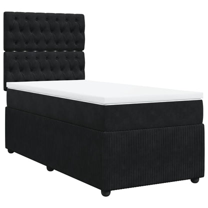 Boxspring met matras fluweel zwart 100x200 cm
