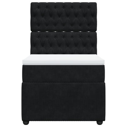Boxspring met matras fluweel zwart 100x200 cm