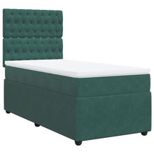 Boxspring met matras fluweel donkergroen 100x200 cm