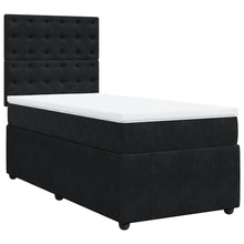 Boxspring met matras fluweel zwart 100x200 cm