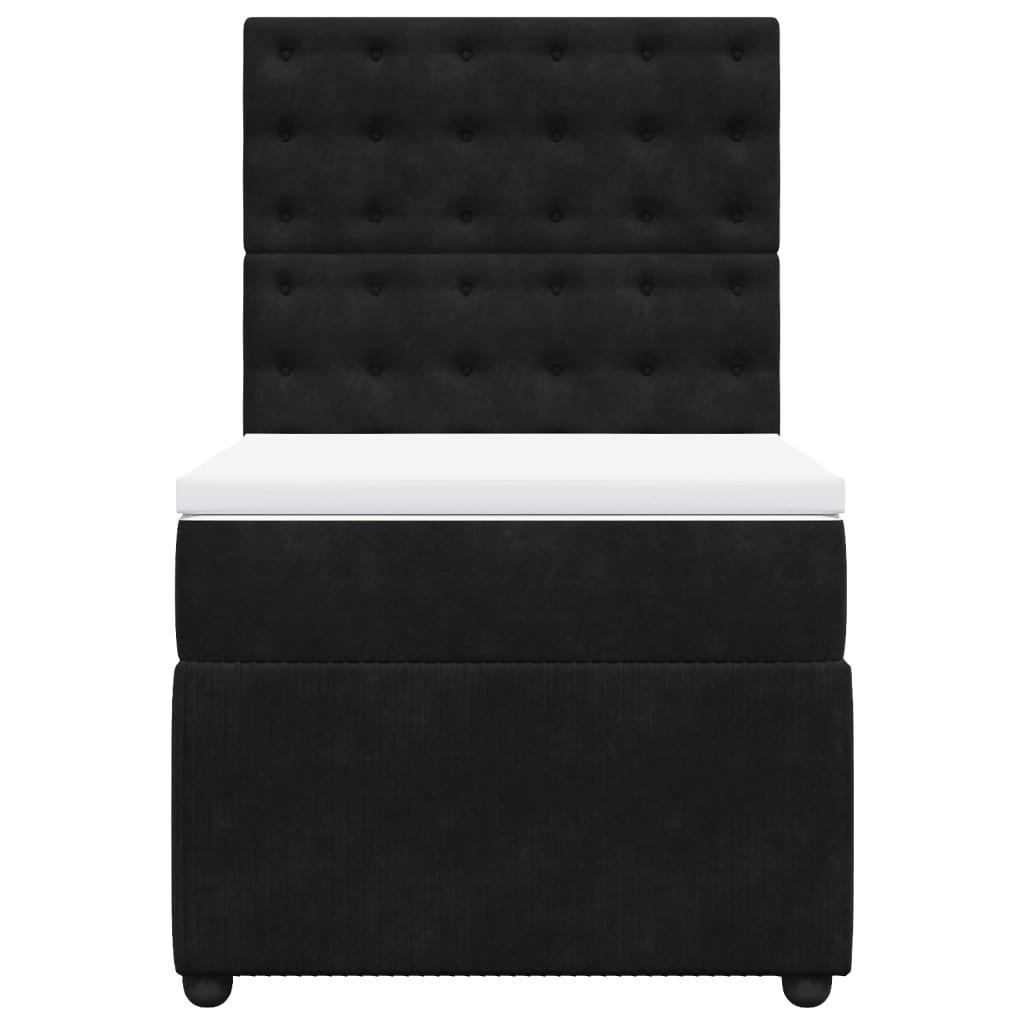 Boxspring met matras fluweel zwart 100x200 cm